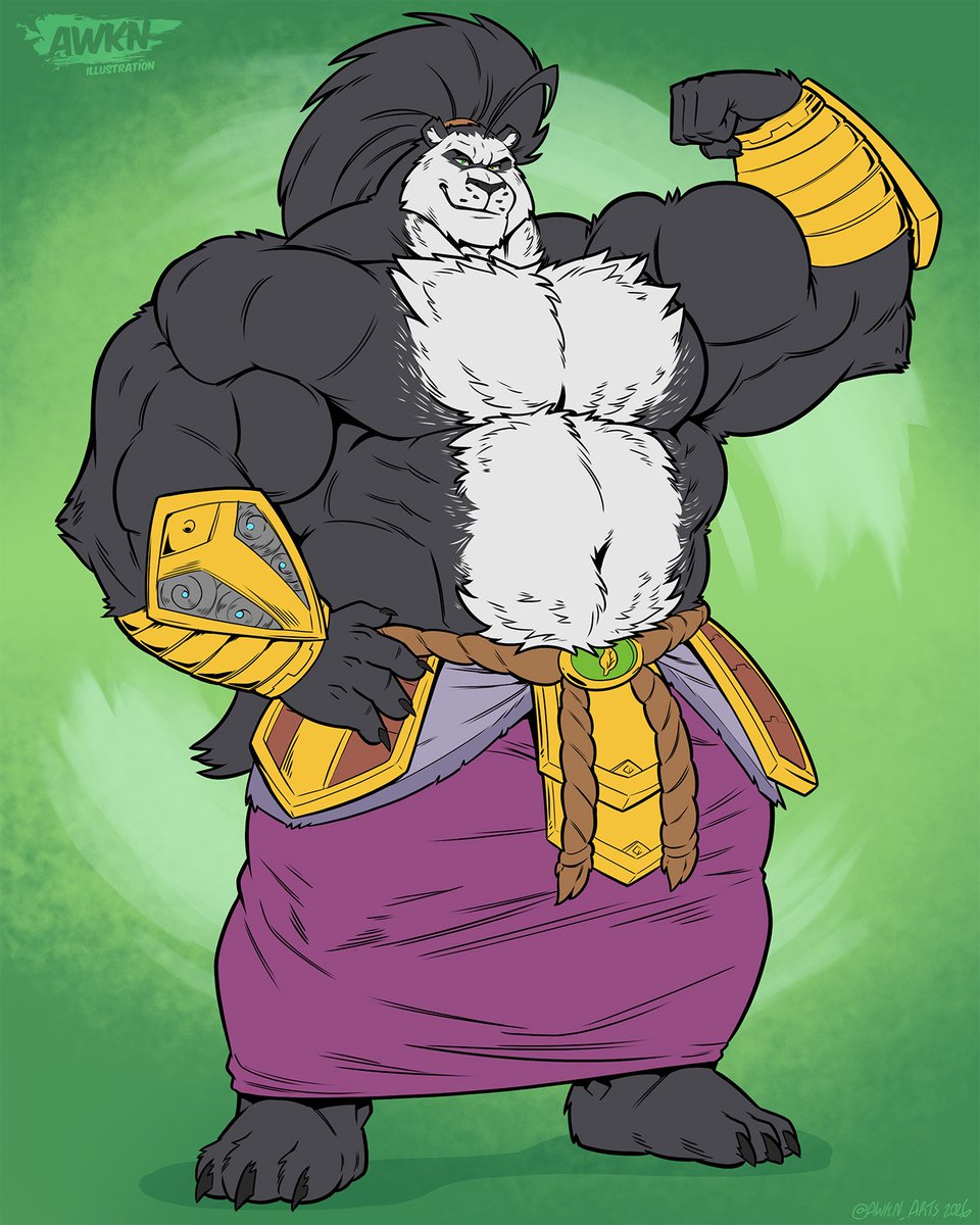AntonioJ31's tweet photo. "Hey Dylan, have you heard of this thing called Biceptember? I can see you like what you see, little wolf. "
 
Happy #Biceptember from the pandaren Monk Chow Prowlpaw. 
🎨by @AWKN_Arts thank you again for drawing him! I adore how this came out. https://t.co/7GtHCSuYWK