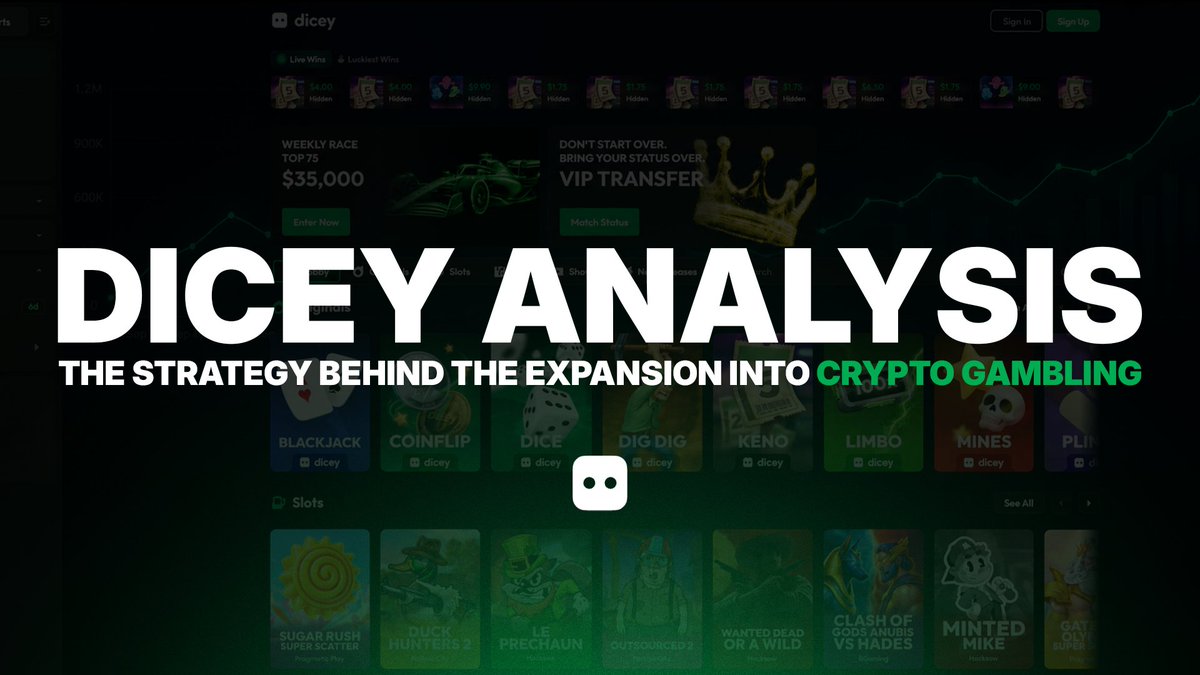 GamblingLore's tweet photo. Dicey entered crypto gambling with a big bankroll and focus on VIP acquisition &amp; rewards.

We look at the product, rewards, acquisition strategy and what Dicey is doing in the market.

Read the full analysis: https://t.co/PKw7hKKbVd https://t.co/yV9H7EV8yJ