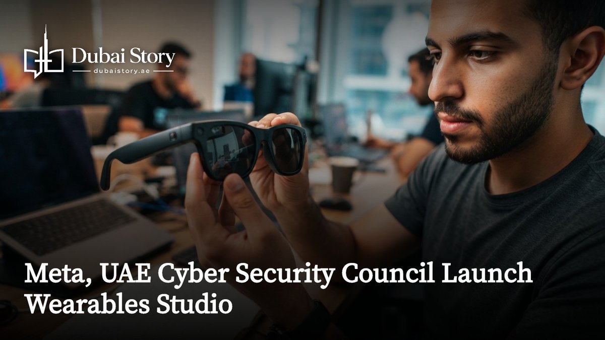 dubaistoryae's tweet photo. Meta, UAE Cyber Security Council Launch Wearables Studio

Wearables Studio UAE, unveiled at GISEC Global 2026, will train developers and startups to build AI-powered wearable apps with Ray-Ban Meta and Oakley Meta glasses. https://t.co/EwGmzuer5p