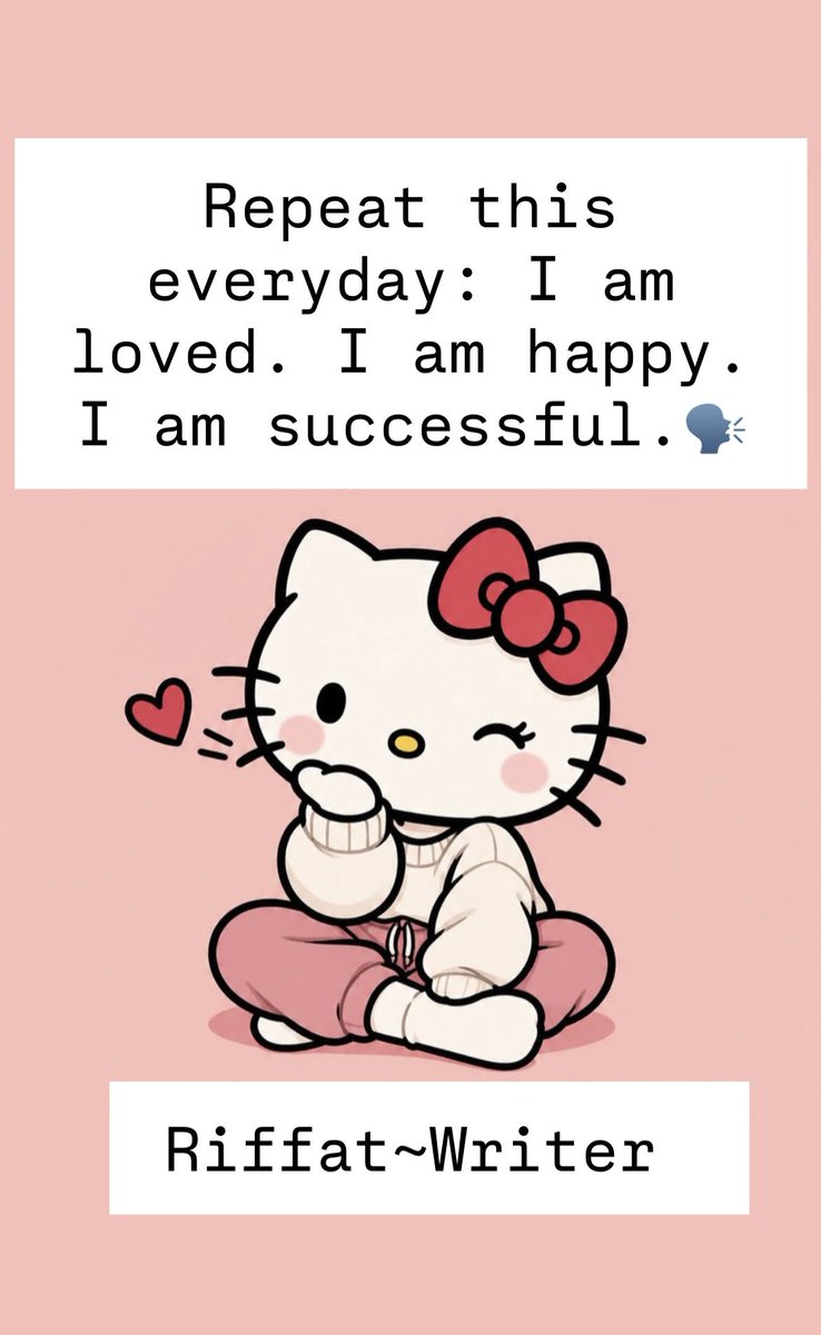 Riffat_England's tweet photo. Repeat this everyday: I am loved. I am happy. I am successful.🗣️

Riffat~Writer 

#Affirmations #SayThemDaily #UpliftYourVibration #BelieveInYourself #AffirmationQueen 🗣️💕✍🏼🏴󠁧󠁢󠁥󠁮󠁧󠁿 https://t.co/ulhKPdFALB