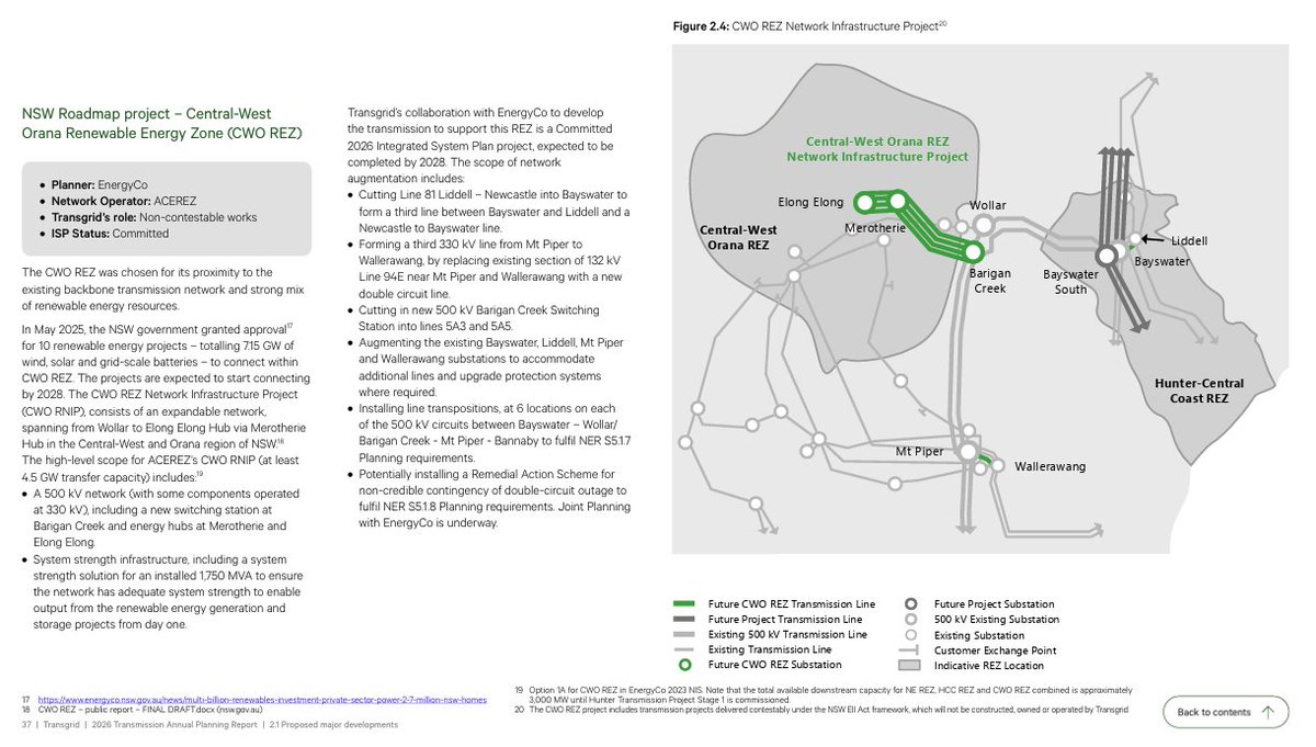 FootnotesGuy's tweet photo. Transgrid's TAPR confirms that the Expansion of the Central West Orana REZ is 'Actionable'. 

But to me it looks like it's actually a variation that is not an addition to the first plan.  Instead, the connection points and hubs are completely altered for lines intended to be built for the first stage. 

More evidence that this is make-it-up-as-you-go network design and planning, with phases blurring together.  Modifications and scope creep bleeding across different contracts, making it impossible to distinguish a cost blow-out in one stage from an expansion of scope in the next.