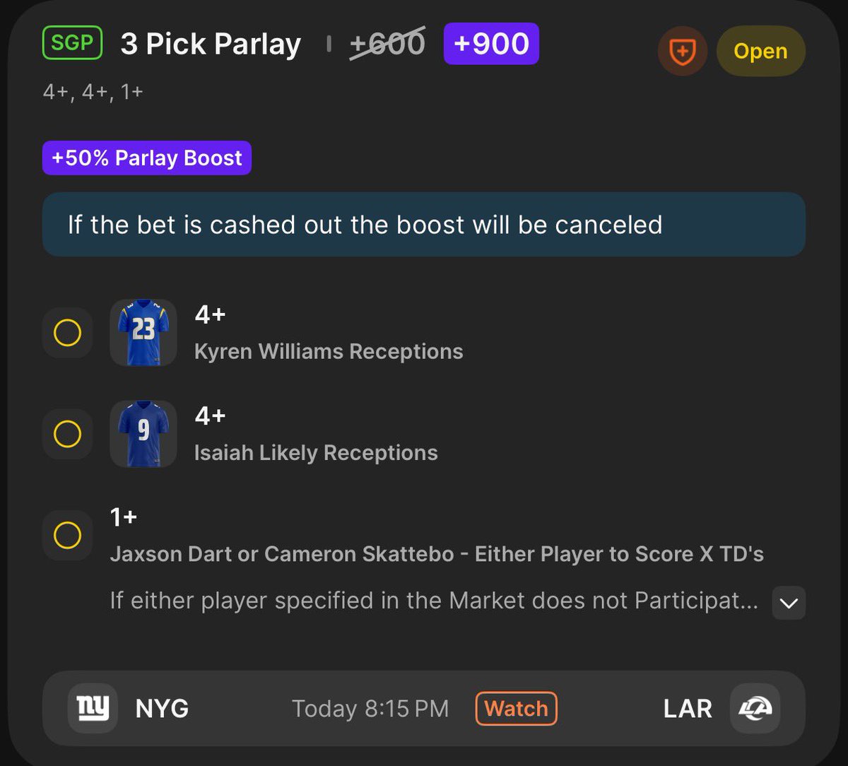 RobertMashed's tweet photo. @DK_Assist If Dart VOIDS what happens to this bet? https://t.co/YXJvYu732m