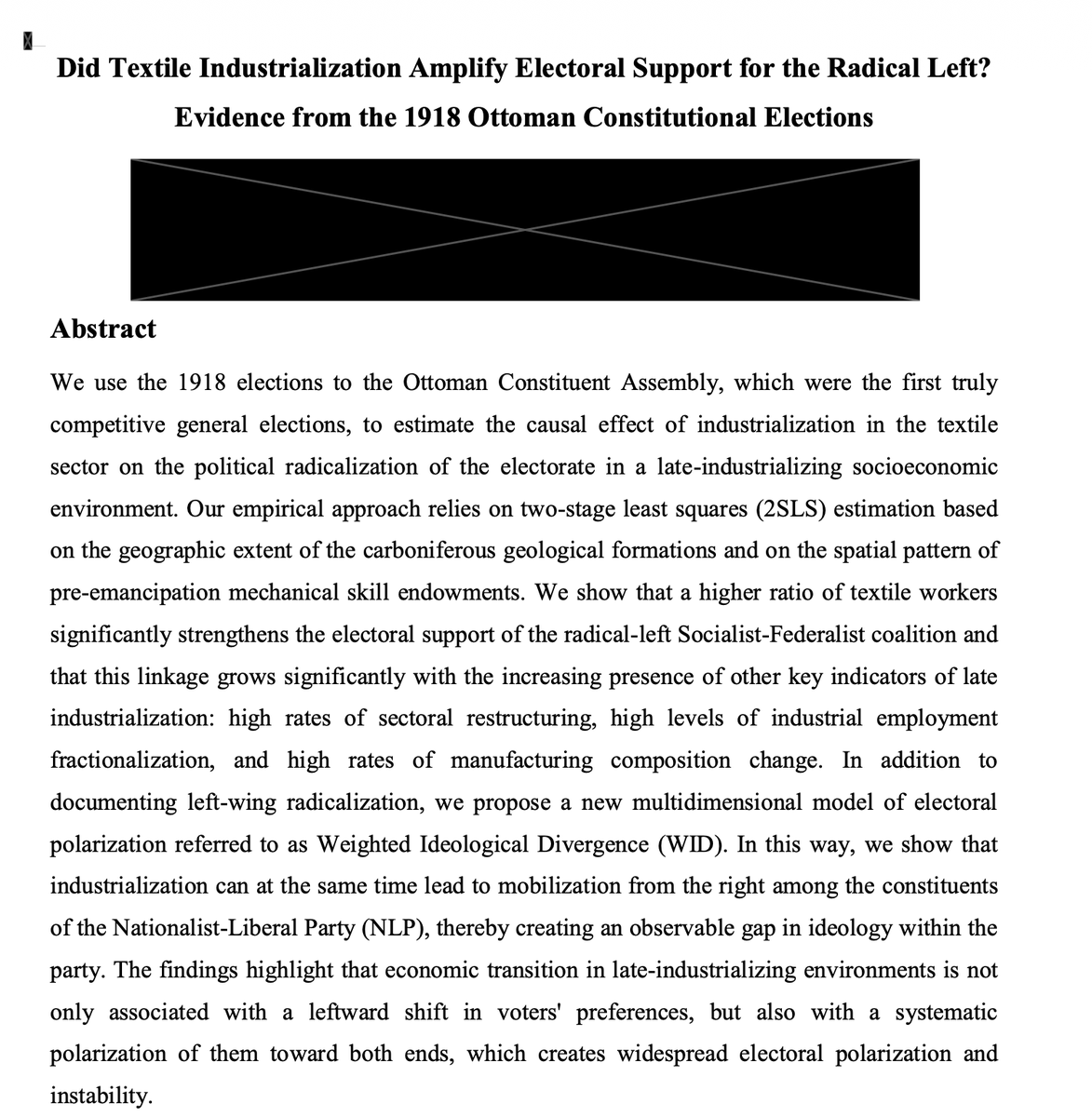 MarkKoyama's tweet photo. I recently received a paper on the Ottoman Elections of 1918 at Explorations . . . but it turns out there were no such elections!  

It turns out that the paper was an elaborate fraud.  The author rewrote an excellent JCE paper on the industrialization and the Russian Revolution.   They put it through AI to rewrite the text but they kept everything else the same.  So there are regressions with "distance to petrograd" and "distance to Moscow" in them.  

The maps they produce have the geo-coordinates of Russia, not the Ottoman Empire.  

More on this ridiculous paper and the new age of academic fraud at https://t.co/O5Cz8HzOuB