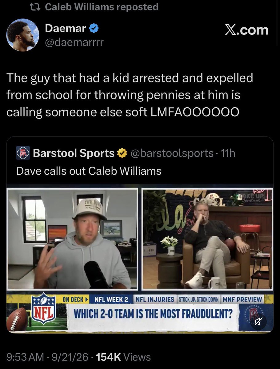 lambeauner_'s tweet photo. @ADL @AJCGlobal @BlueSquare @netanyahu @stoolpresidente Caleb Williams is publicly defending antisemitism smh 😕😕 https://t.co/nRDMz1q7sZ