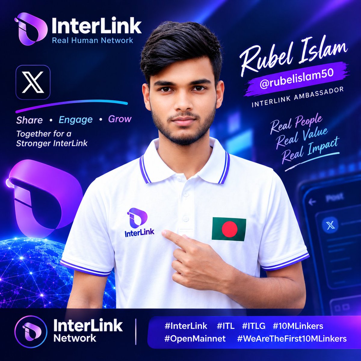rubelislam82's tweet photo. Building with InterLink isn’t just about technology — it’s about people, community, and a shared vision. 💜
Stay connected. Stay consistent. Keep building for the future. 🚀🌐
Real Human Network. Real Human Impact.
#InterLink #ITL #ITLG #OpenMainnet #10MLinkers
@inter_link https://t.co/kLip6BFaja
