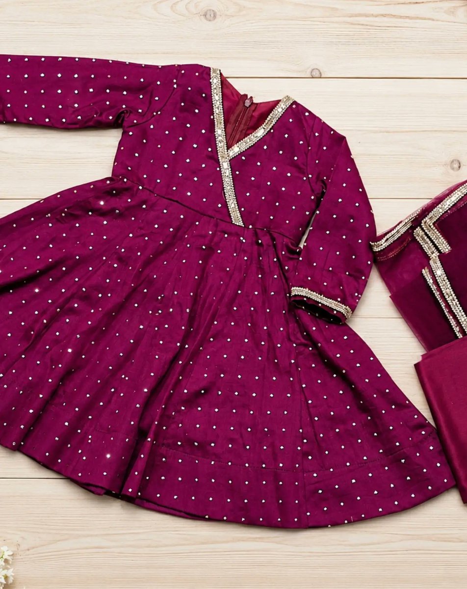 Pedrosatte's tweet photo. Wine Royale Kids Set: a rich wine-toned kurta with delicate sparkling embellishments, paired with crisp white bottoms for little festive moments made to shine. https://t.co/R6DczTlYDw