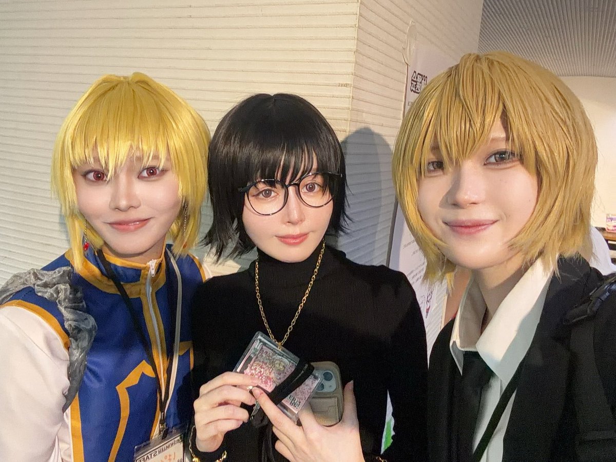 corkcork44's tweet photo. コススタッフの中で一緒の持ち場で動いていた𝓢𝓸 𝓬𝓾𝓽𝓮♡⃛ 𝒮ℴ 𝒷ℯ𝒶𝓊𝓉𝒾𝒻𝓊𝓁 なお二方❣️
美しいクラピカ&amp;シズクと一緒にスタッフできて幸せ者でした☺️

 #ハンターオンリー2026 https://t.co/RIoBtEPV7T