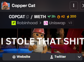 coppercatonRH's tweet photo. $COPCAT has entered Dexscreener Hotpairs.

https://t.co/RybuySvvR8 https://t.co/ypzdGh6nkO