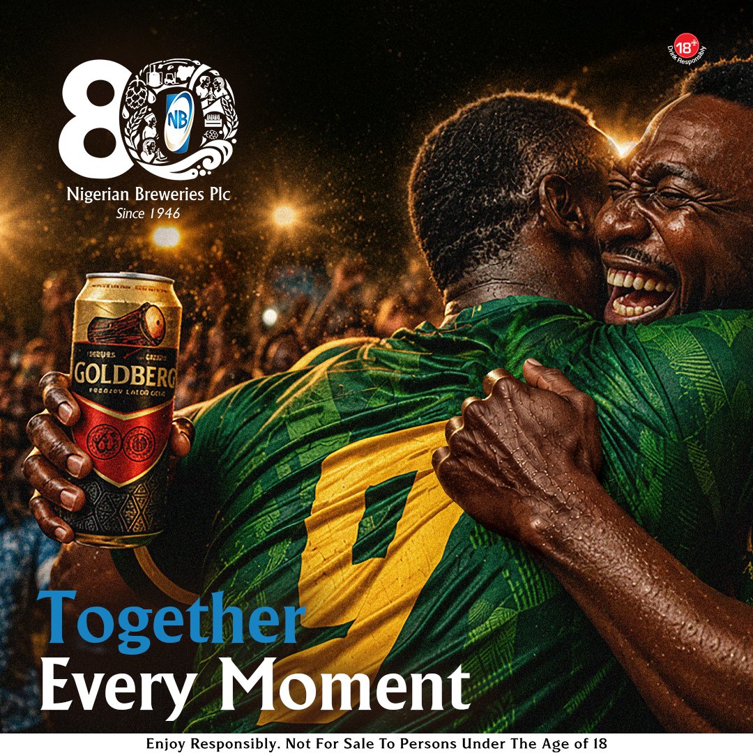 NBPLC's tweet photo. For 80 years, we have been part of the moments that bring us together: celebrations, friendships, businesses, communities, milestones, and everyday memories. Today, we launch NB@80: Together, Every Moment. Together, every moment is about celebrating what we have built together and the future still ahead. #nbat80 #togethereverymoment #wearenigerianbreweriesplc