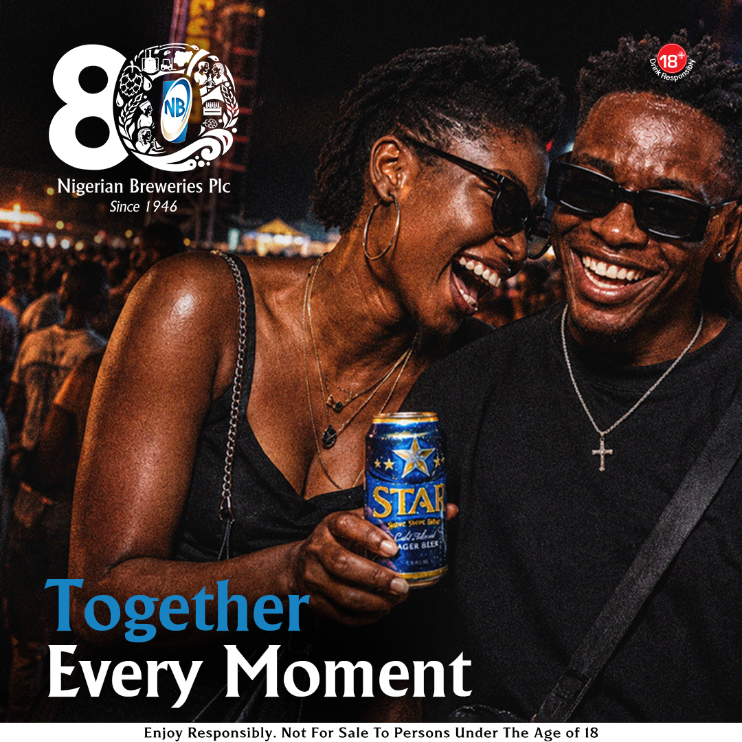 NBPLC's tweet photo. For 80 years, we have been part of the moments that bring us together: celebrations, friendships, businesses, communities, milestones, and everyday memories. Today, we launch NB@80: Together, Every Moment. Together, every moment is about celebrating what we have built together and the future still ahead. #nbat80 #togethereverymoment #wearenigerianbreweriesplc