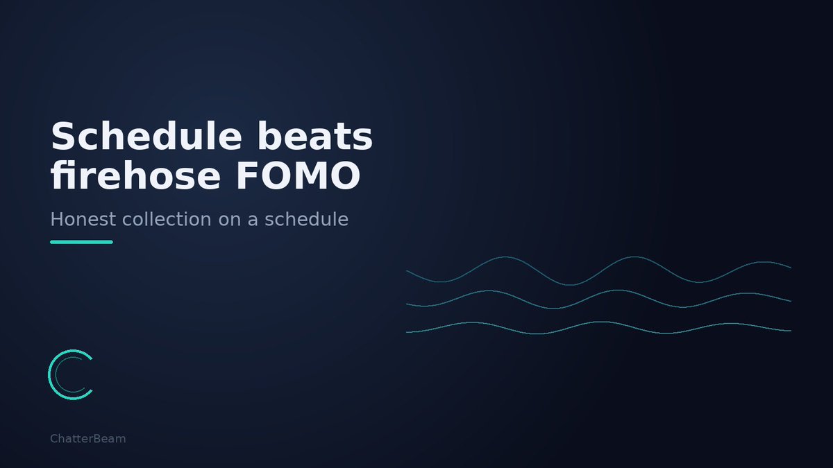 jason9367's tweet photo. I don't sell a real-time firehose.

ChatterBeam collects mentions on a schedule — then AI filters relevance, sentiment, and urgency across X/Reddit/YouTube/LinkedIn Pages.

Honest pulls beat FOMO dashboards.

https://t.co/LOn5pgNIt2 https://t.co/1yrkVBzTJS