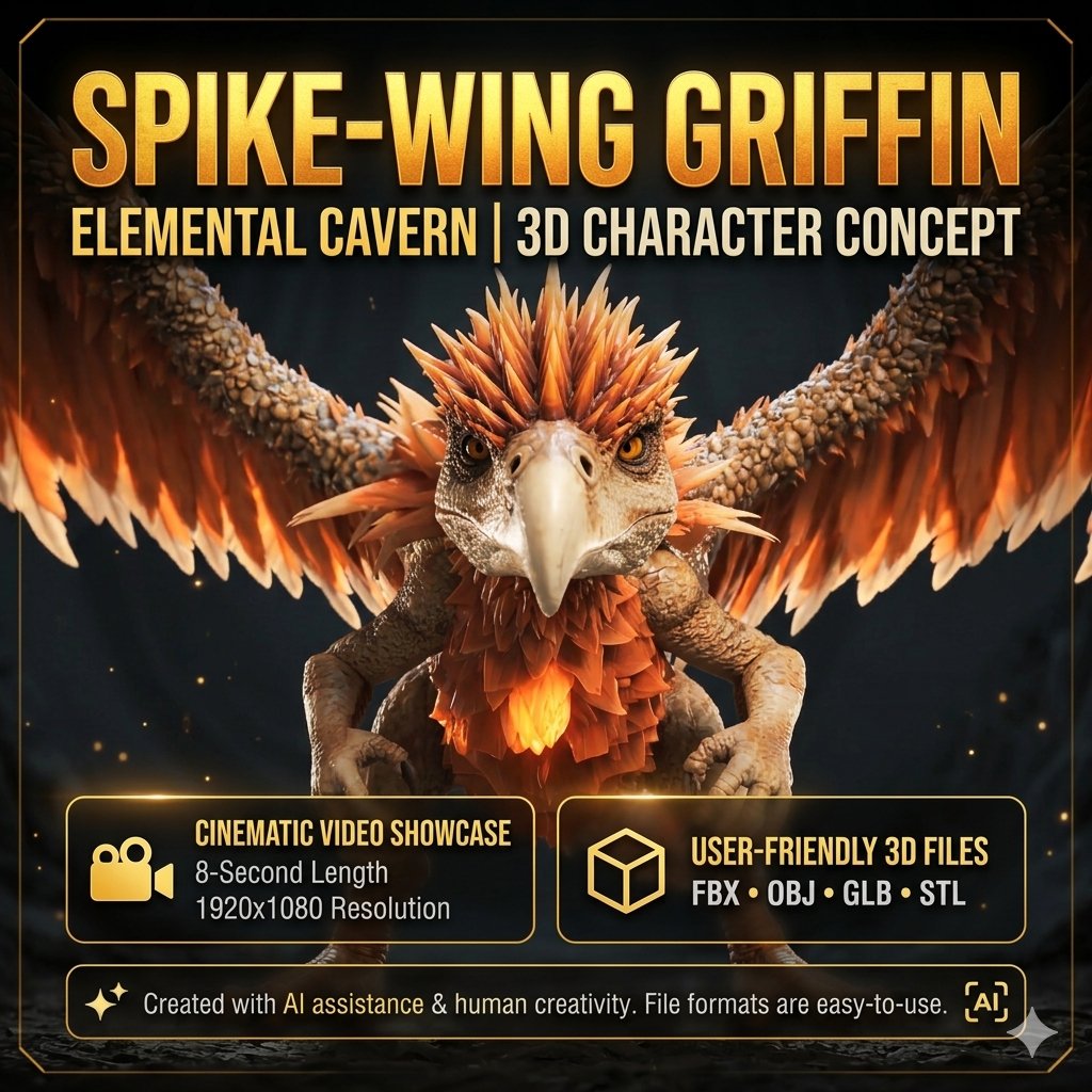 anyinfo69's tweet photo. Spike-Wing Griffin 3D Model & Cinematic Video | Fantasy Creature Asset https://t.co/SjOYuKVNOd
#SpikeWingGriffin #3Dgriffinmodel #elementalcreature #fantasy3Dcharacter #FBX #OBJ #GLB #STL #cinematicvideoasset #hyperrealisticmonster #3Dactionfigure #gamereadycreature #AIassisted https://t.co/JgKqJXYh9d