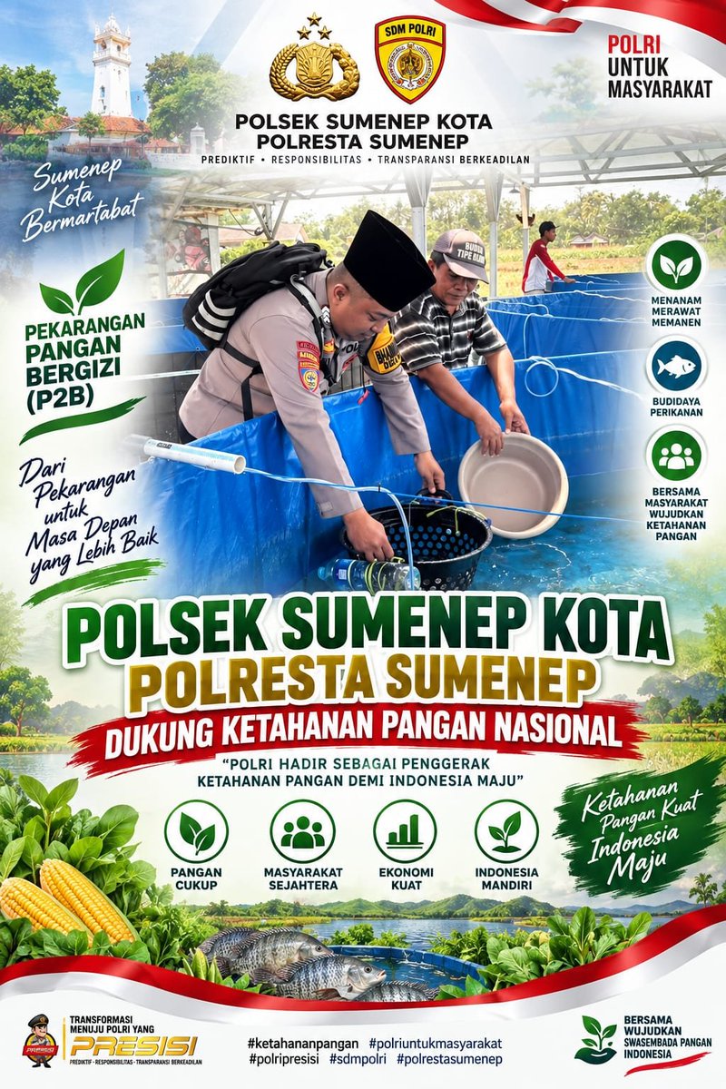 Kresna063's tweet photo. #astacita
#polripresisi
#polriuntukmasyarakat
#swasembadapangan
#ketahananpangan
#ketahananpanganpoldajatim 
#ssdmpolri
#divhumaspolri 
#birosdmpoldajatim #bidhumaspoldajatim #polrestasumenep
#kabupatensumenep https://t.co/Q8lBvKNoWb