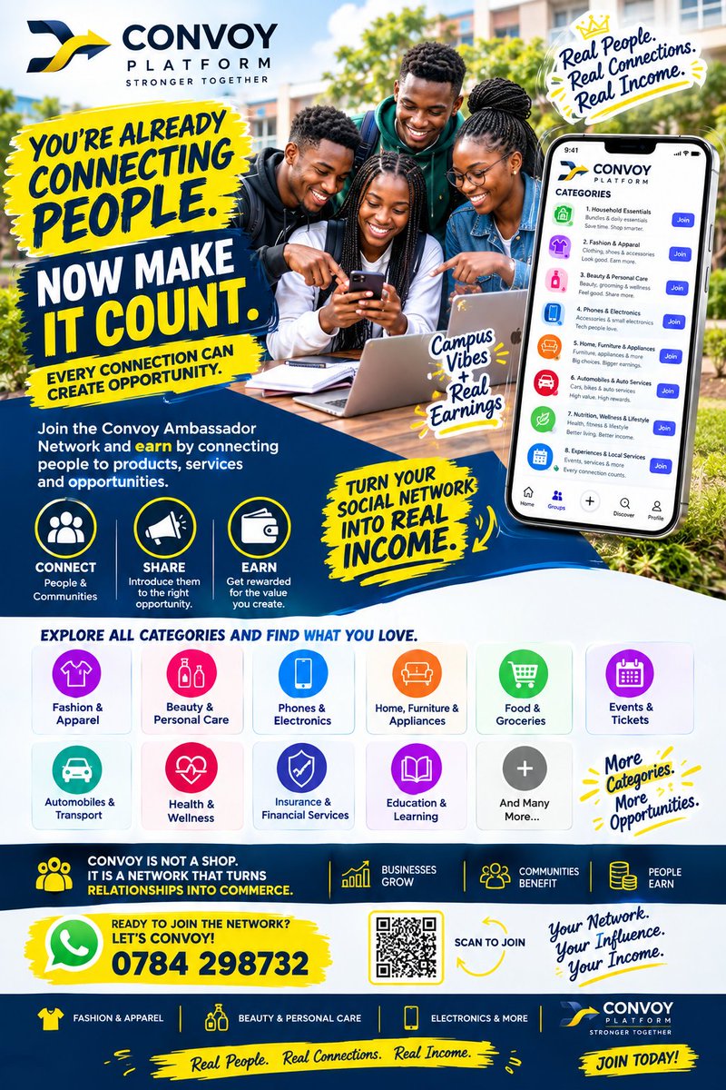 convoyplatform1's tweet photo. 🌟 You're already connecting people every day—now it's time to turn those connections into real income!
With Convoy Platform, every conversation, recommendation, and introduction can become an opportunity. Discover products, businesses, and services, connect communities, https://t.co/4iOFIG9On2