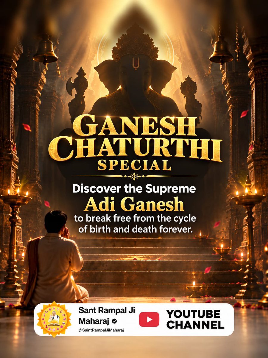 Mohan13520563's tweet photo. #StoryOf_AadiGanesha
GANESH CHATURTHI 
SPECIAL 
Discover the Supreme 
ADI GANESH 
to break free from the cycle 
of birth and death forever.

Watch now to learn more,
Sant Rampal Ji YouTube https://t.co/B8ODwv5wNq
