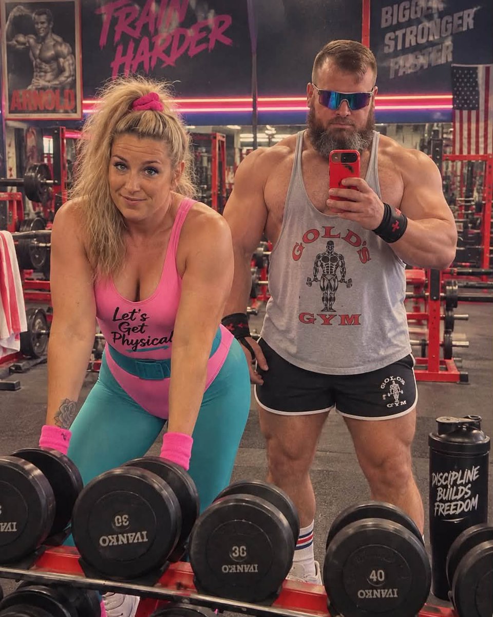laylarodriguezi's tweet photo. Well… I guess our Halloween costumes are officially decided. 🤣

Derek sent me these after playing with a ChatGPT prompt, and I completely lost it. The hair, leotards, leg warmers, tiny gym shorts—purely aggressive ’80s bodybuilding. But https://t.co/IorrvNZhAj