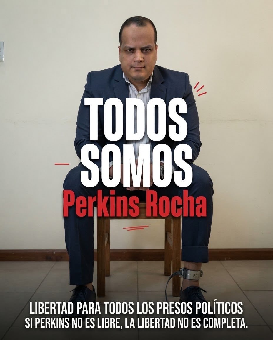 VenteDeltaYa's tweet photo. Detrás de cada preso político hay una familia esperando, una voz silenciada y un vacío en el país que soñamos.

Hoy levantamos la voz por Perkins Rocha y por todos los venezolanos que sufren la injusticia de la prisión política. 

#LibertadParaPerkins
#QueSeanTodos https://t.co/FmuHcrNYee