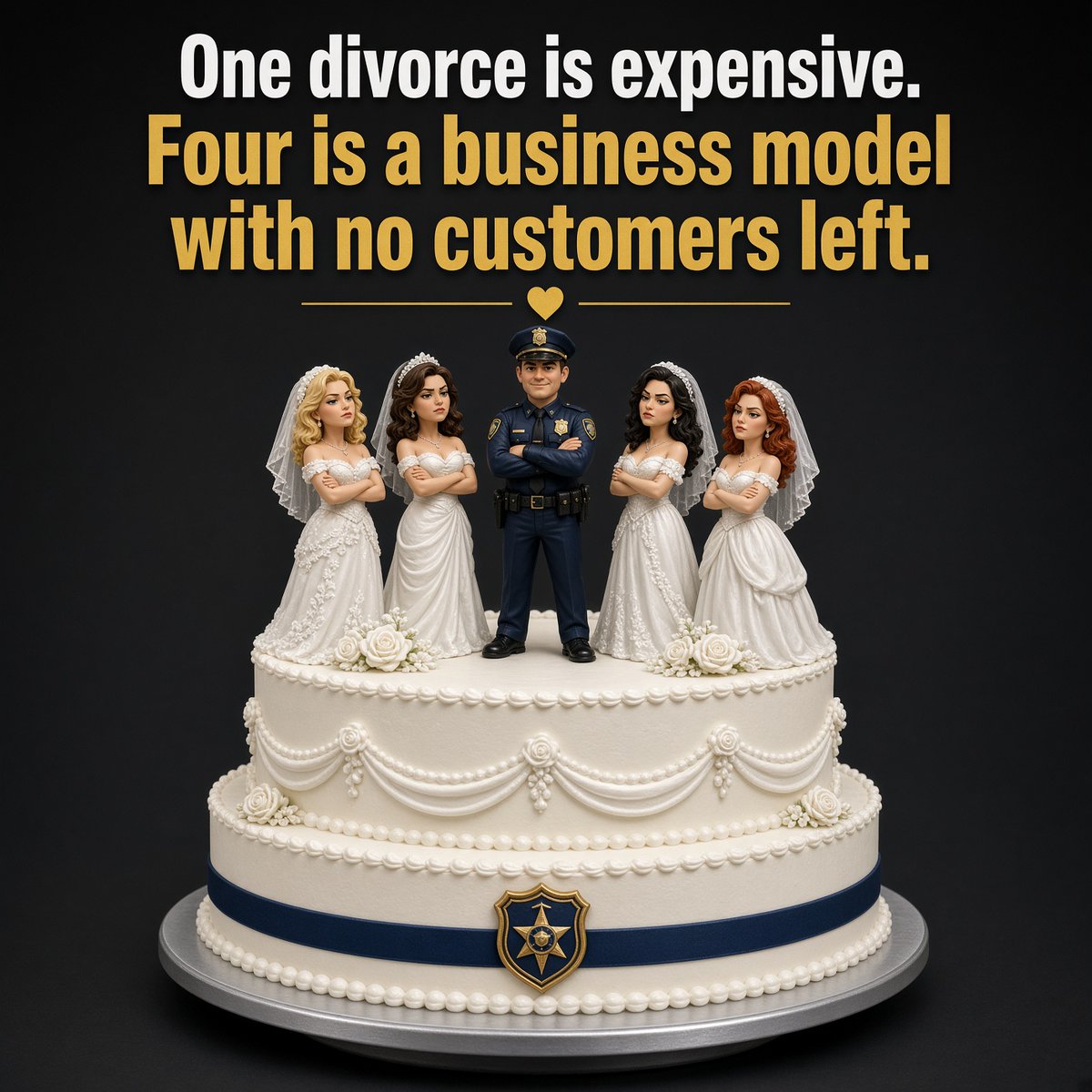millionairecop's tweet photo. One divorce is expensive. Four is a business model with no customers left.

The first one can wreck a pension. The second one should have changed the plan. By the third and fourth, it’s not bad luck. It’s the same bill on repeat — QDRO, attorneys, two households, a 457 that never gets to compound.

There’s no OT sheet that funds that.

I’m not talking about the marriage. I’m talking about the math. If the household keeps resetting to zero, the pension screenshot was never a plan.

Fix the pattern or keep paying for it. The badge doesn’t discount the filing fee.

#police #lawenforcement #financialwellness