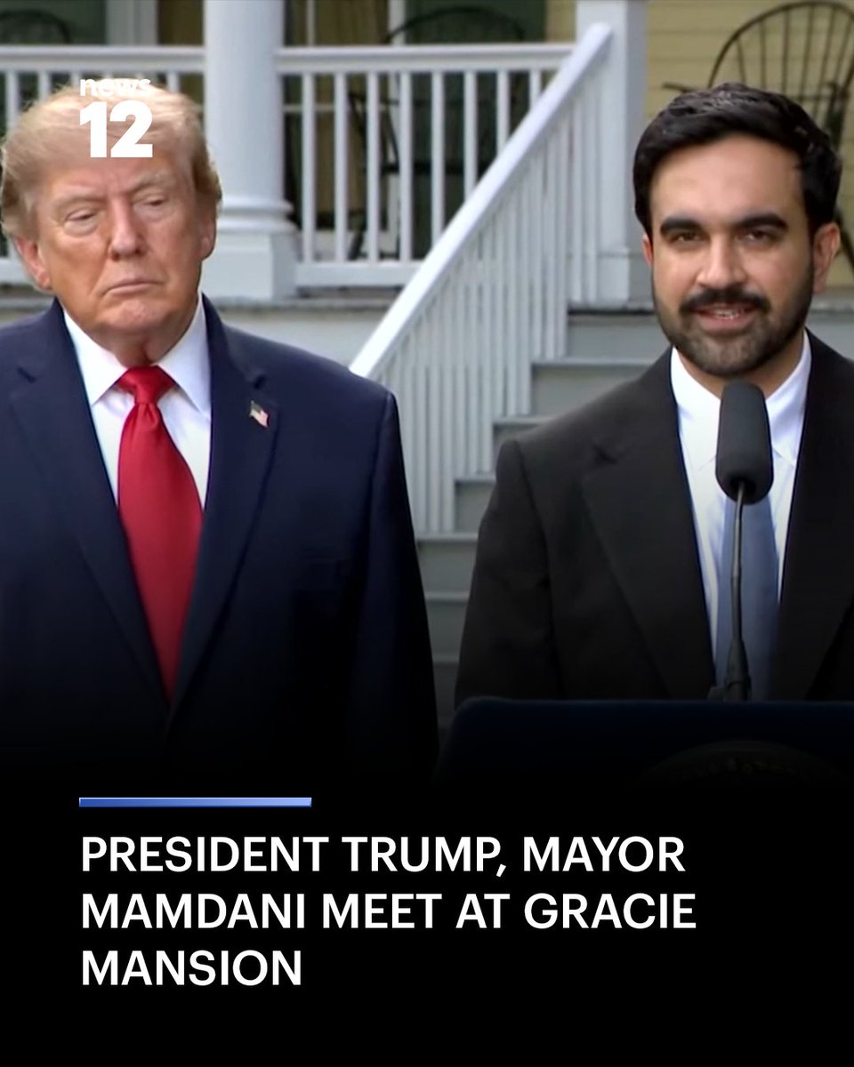 News12BK's tweet photo. MAMDANI-TRUMP MEETING: President Trump met with Mayor Mamdani to discuss local political issues. - https://t.co/wbP2nlI7mN

#News12BK #Politics https://t.co/HbzLmrAOPP