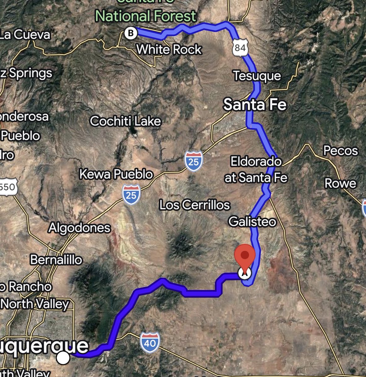 ericweinstein's tweet photo. There are three U.S. national laboratories with primary responsibility for U.S. Nuclear Weaponry. Zorro ranch sits between two of them.

Epstein bought it to be close to embittered physicists who were being tossed aside as their reward in winning the Cold War for the U.S. https://t.co/RlvWvy6LNk