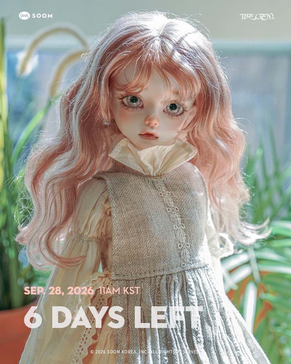 soomkorea's tweet photo. 6 DAYS LEFT!
2026.09.28 (Mon) 11AM KST Sale Ending Soon for LG43 Trond & Kivi.
#soom #thegem #thegem43 #bjd https://t.co/nTtpCIdYBo
