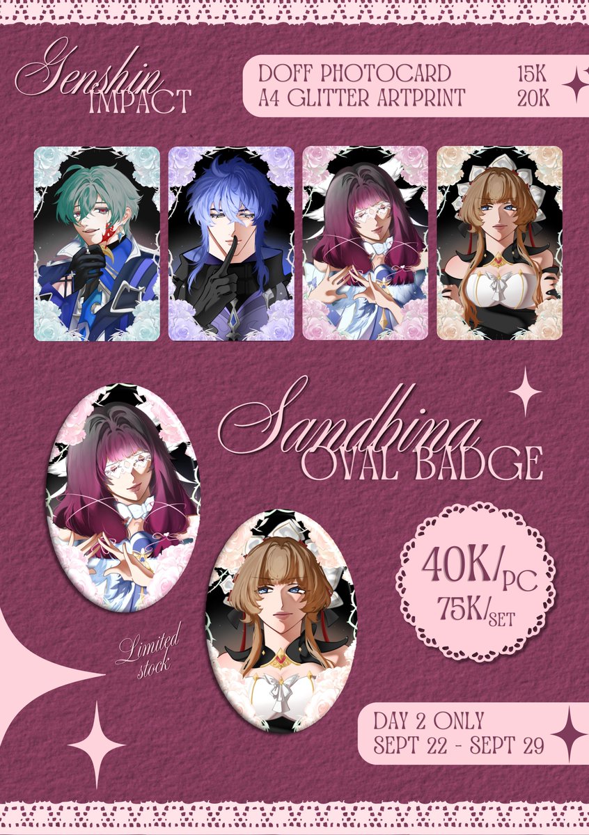 Kurogheto's tweet photo. ★ likes &amp; rts are appreciated!!

Nai's #CF23 Batch 2 Catalogue + Giveaway (details in thread!) 
 
📍Circle “DAPUR ALIEN” Booth TBA
📦Pick Up (Day 2) and Mail order 
📅 PO BATCH 2 period: 22 - 29 Sept 2026

📌Fandoms: Genshin, HSR, LADS, Originals, YCH 
ᯓ★
(1/2) https://t.co/CsNtlNHVZ7