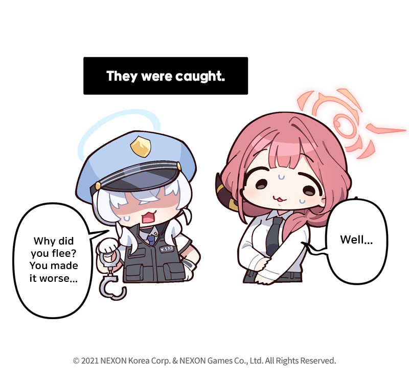EN_BlueArchive's tweet photo. [Official 4-Panel Manga] Ep. 257
Brought to you by @donmin_h!

It is a little sad you missed out on the delicious steak,
but everyone looked so, so cool like real mafia members! I would definitely call that a big win!🎵

#BlueArchive #BlueArchive4PanelManga https://t.co/aCj7DfTZTg