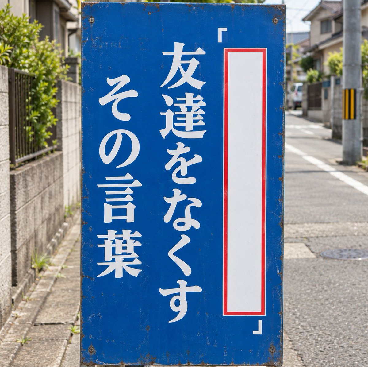 Ogiribot's tweet photo. 【お題】
「○○〇」
友達をなくすその言葉 https://t.co/QZW18goqyk