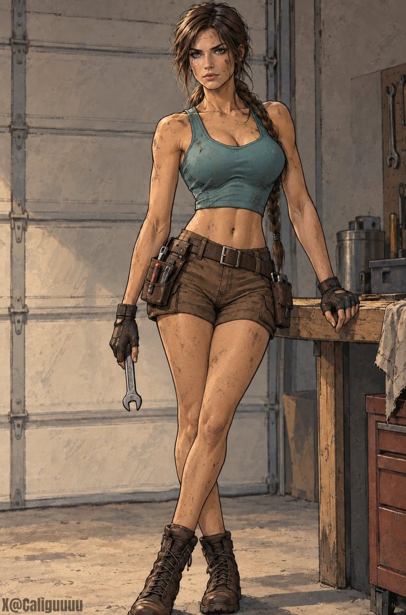 Caliguuuu's tweet photo. Mechanic Lara😍
#LaraCroft 
#TombRaider https://t.co/RhTzua818J