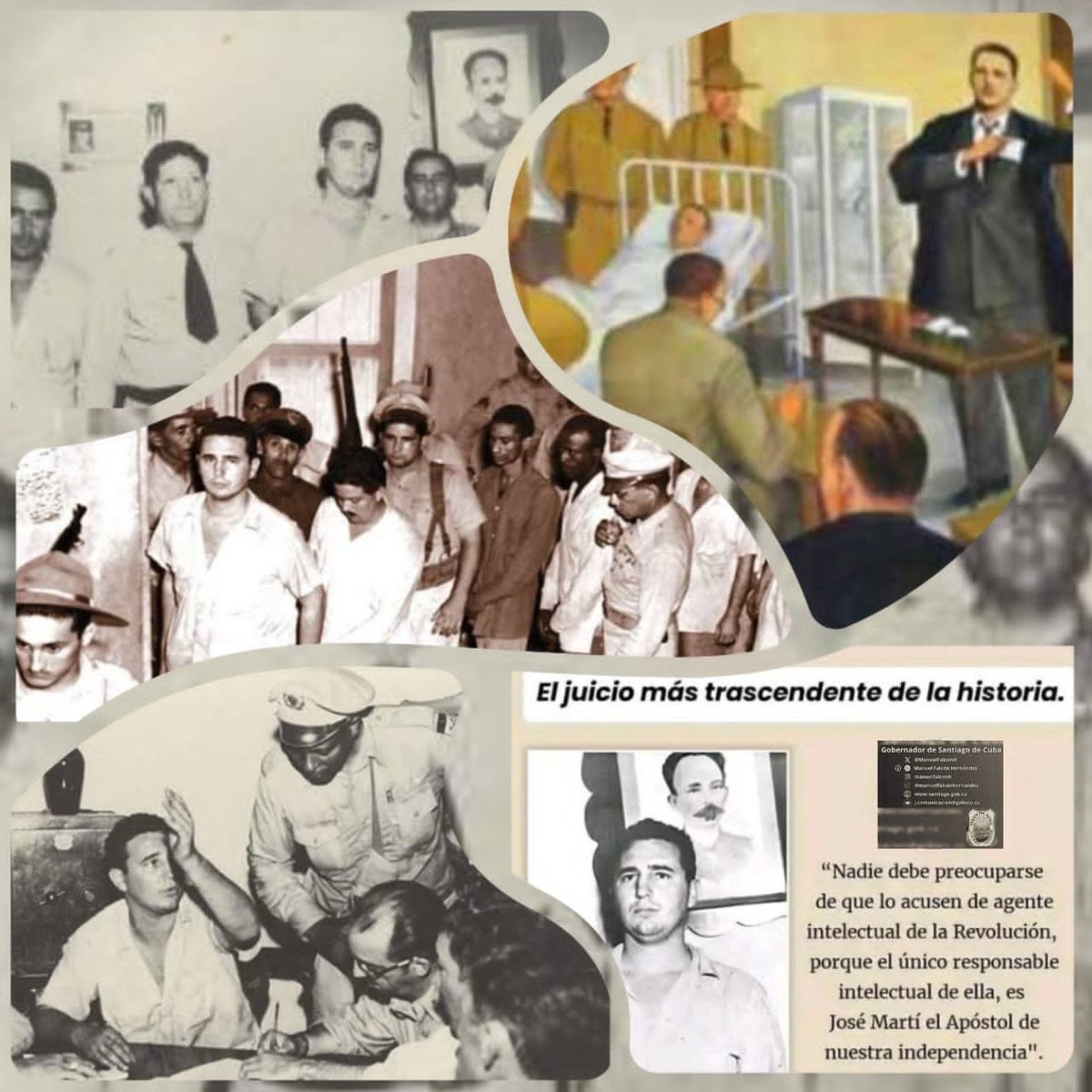ManuelFalconH's tweet photo. 🇨🇺El 21 de septiembre de 1953 comenzó un juicio que quedó inscrito en la historia de Cuba, el juicio del Moncada: los que eran juzgados pasaron a denunciar. Como señaló Martí, una causa justa, aunque surja en lo más escondido, puede vencer a un ejército entero.  #SantiagoDeCuba. https://t.co/WUAYfQspq2