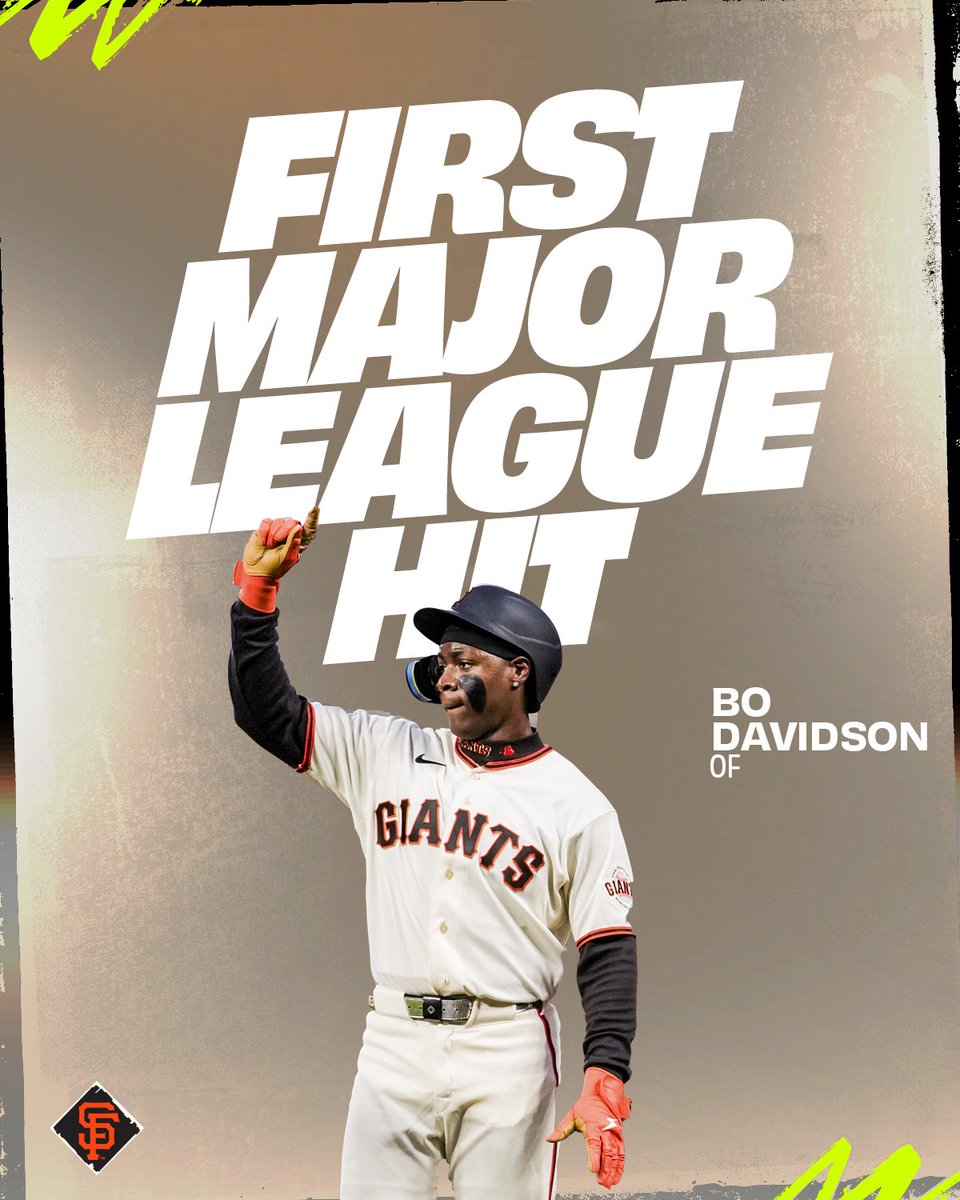 SFGiants's tweet photo. Congratulations to Bo Davidson on his first @MLB hit! 🙌 https://t.co/jDpH5YSfbR