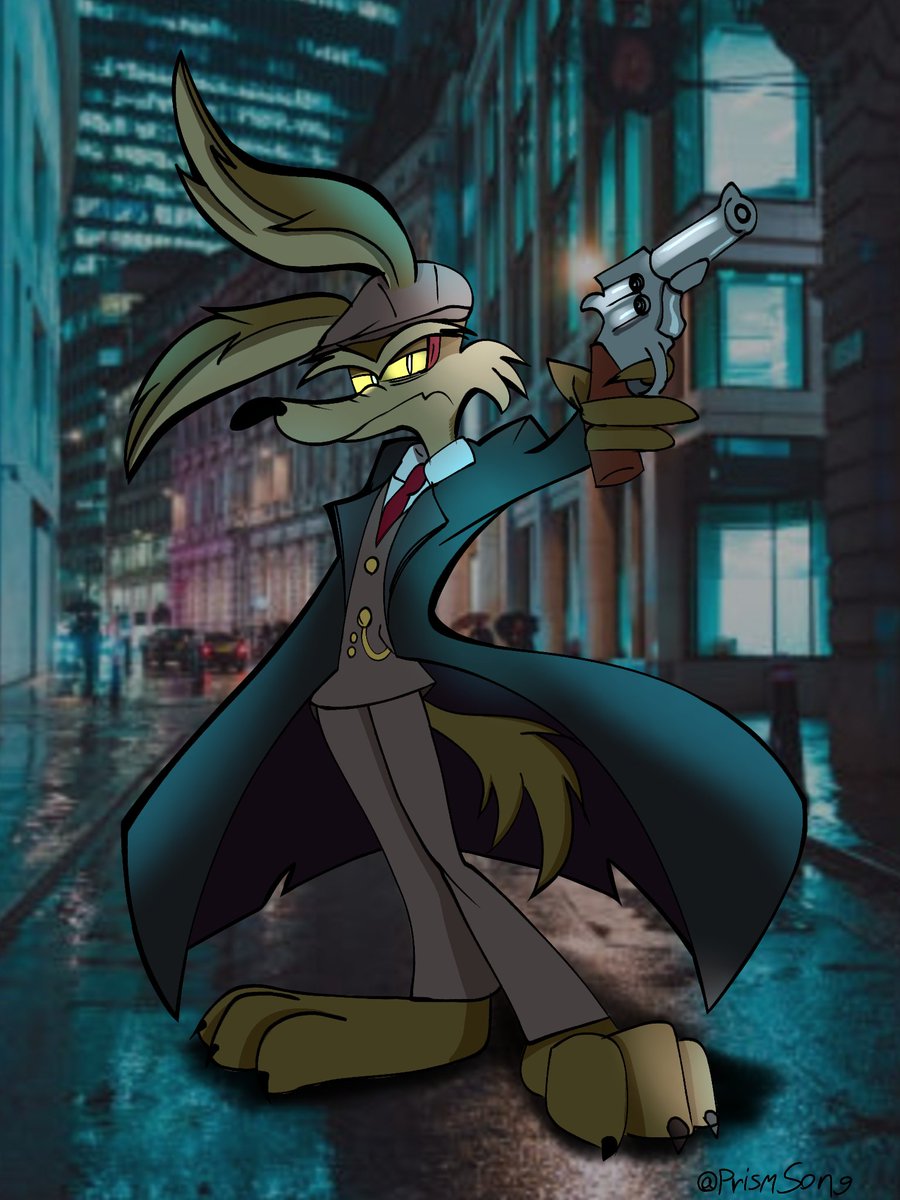 PrismSongONLY's tweet photo. Sorry if I rushed but imagine a Noir-styled Looney tunes show with Wile as the main detective?
I know Kevin and Roadrunner would agree with me 😏
#coyotevscame #wilerunner #attorneycoyote https://t.co/7hnl8AKq4q