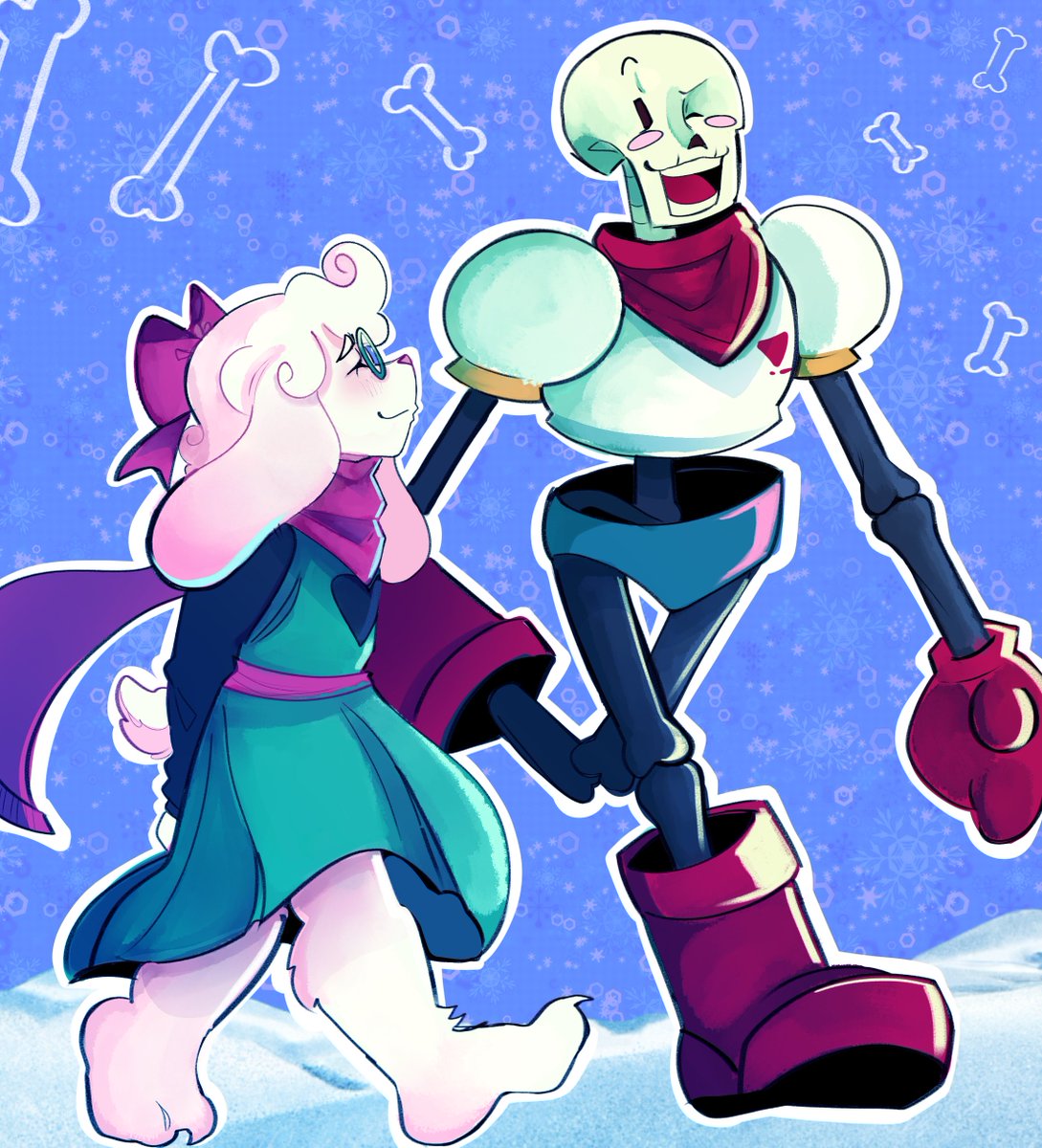 rottendearie's tweet photo. haven't seen them drawn together yet. scarf duo #deltarune #undertale https://t.co/sd0JIJGA3t