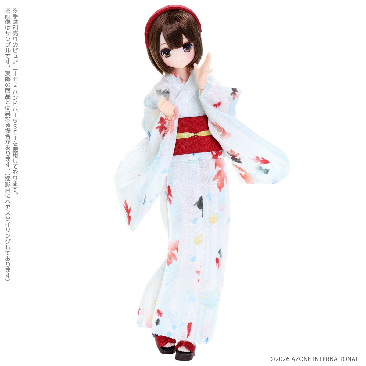 kikakubu_azone's tweet photo. 【#サアラズアラモード】 ☆#DS79 初発表☆ 『MAYA(マヤ)/Sweet Days YUKATA Collection～ブラウンヘア～』
 
大好評のYUKATAコレクション👘✨ ２人目は「マヤ」が登場❣ マヤの明るい表情にぴったりのボブヘアーと、浴衣の金魚柄にアクセントの赤い帯がキュートでかわいい❤  ☆2026年10月2日(金)ご予約受付開始☆ ☆2026年10月23日(金)発売予定☆
#アゾン #azone