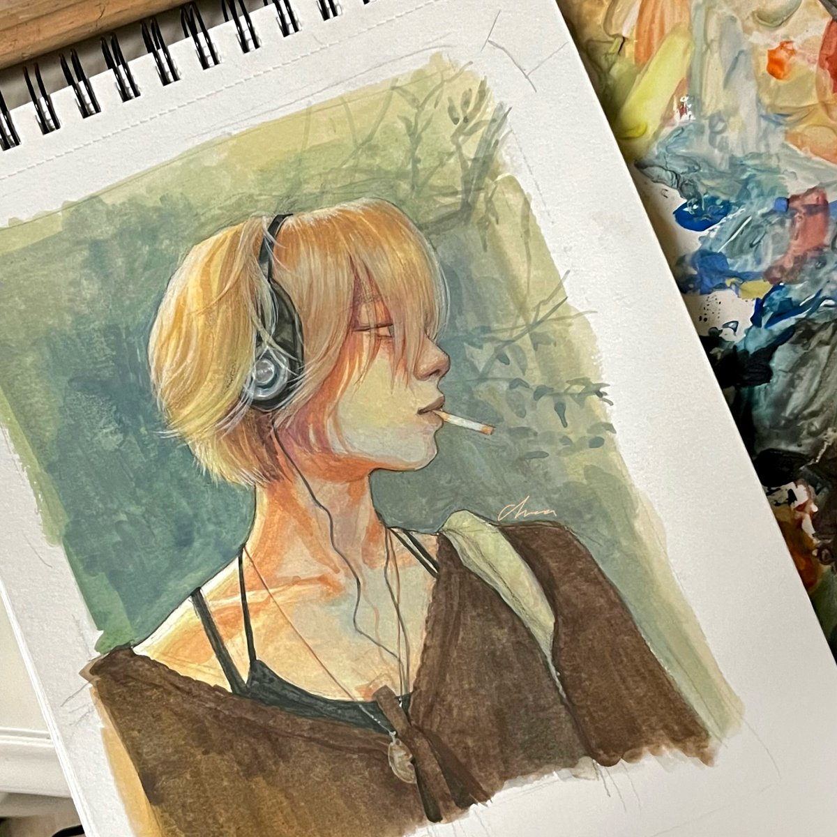 jamesjohnson9c4's tweet photo. Gouache Saori Izawa https://t.co/N0tSrJUsto