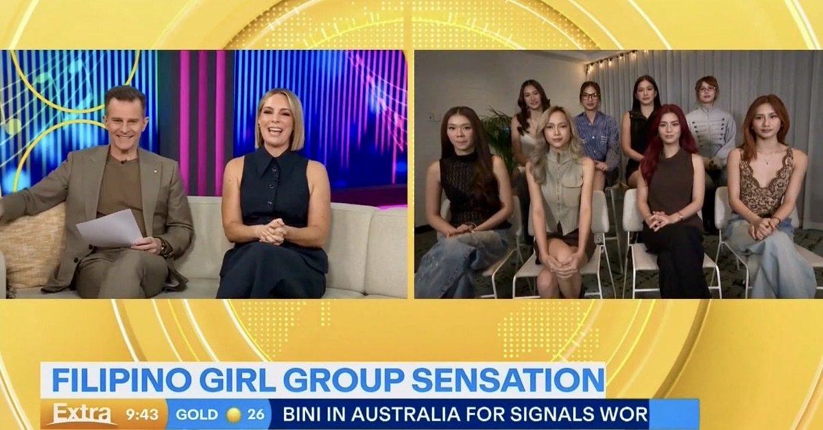mariel_1001's tweet photo. "Filipino Girl Group Sensation" 😍

BINI special live cross appearance on Today Extra 🇦🇺

#BINI 
#BINI_SIGNALS_WORLDTOUR_2026 https://t.co/W6dGq9Xh8c