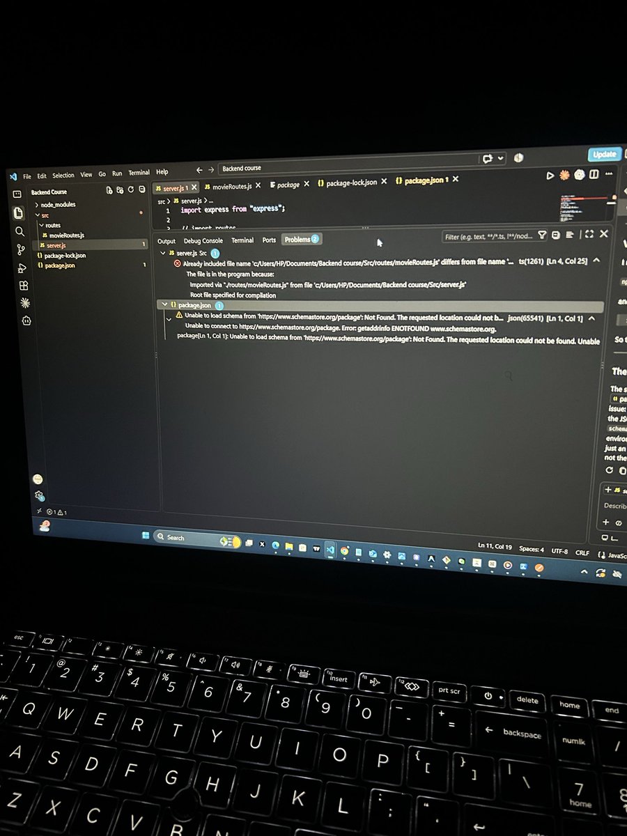 ekemini58110's tweet photo. I tasted a little bit of backend today, I think backend is for people that have  been somehow insane in their past life 😩 https://t.co/y1rkFkhyGB