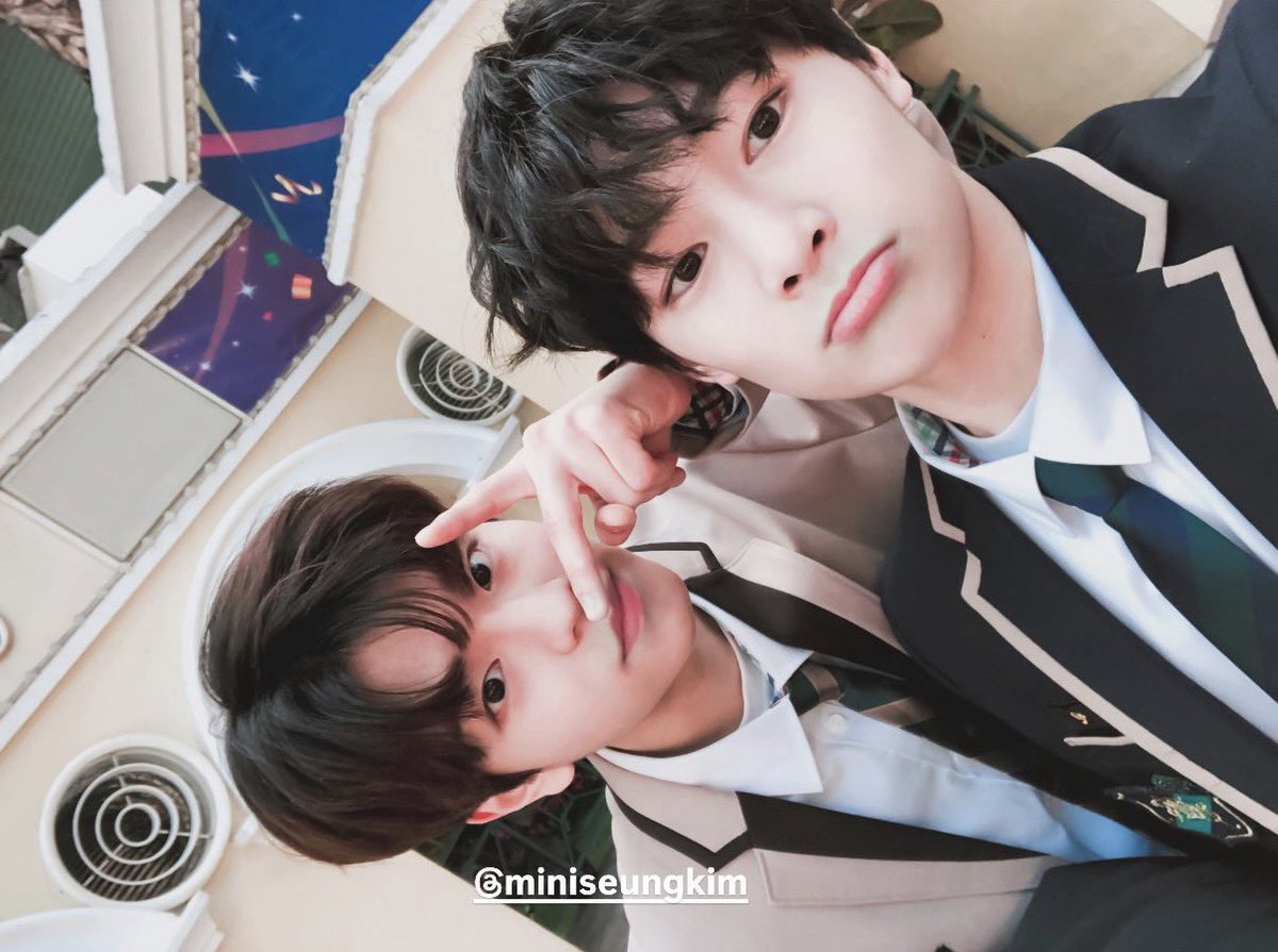spearhyunnie2's tweet photo. seungmin on jeongin instagram story update: "seungmin hyung happy bday 💕💕" https://t.co/o3YH93ylTt