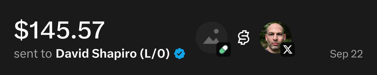 UsePaid's tweet photo. @daveshapi $145.57 has been sent to you through X Money from @UsePaid trading fees https://t.co/FIIrC6KFkT