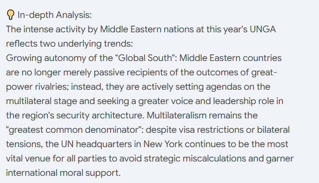 TangLydia11219's tweet photo. 🗣️ Discussion:
Do you think Middle Eastern nations can achieve substantive diplomatic breakthroughs regarding regional ceasefires or post-war reconstruction during this year's UN General Assembly? Share your thoughts in the comments! 👇🧠🧠 https://t.co/twPb6jpkf4