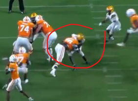 Bridge_Fore's tweet photo. @colecubelic @Vol_Football @treysmith can linemen get flagged for targeting? https://t.co/xoADAWNH14