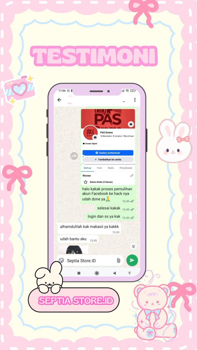 goilsey's tweet photo. PAGII JASA PEMULIHAN AKUN/DELETE AKUN, PROSES FAST &amp; BERGARANSI

KENDALA : 
🍡JASA SADAP WA/IG
🍡PULIHKAN CHAT WA
🍡LUPA PASWORD &amp; LUPA DATA2
🍡JASA HAPUS AKUN ALL SOSMED
🍡JASA PEMULIHAN AKUN
GOGGLE ,GMAIL,INSTAGRAM,TWITER, FB,TIKTOK,DLL 

Order Fast Respon WA Di bio https://t.co/s5mqLgcwu2