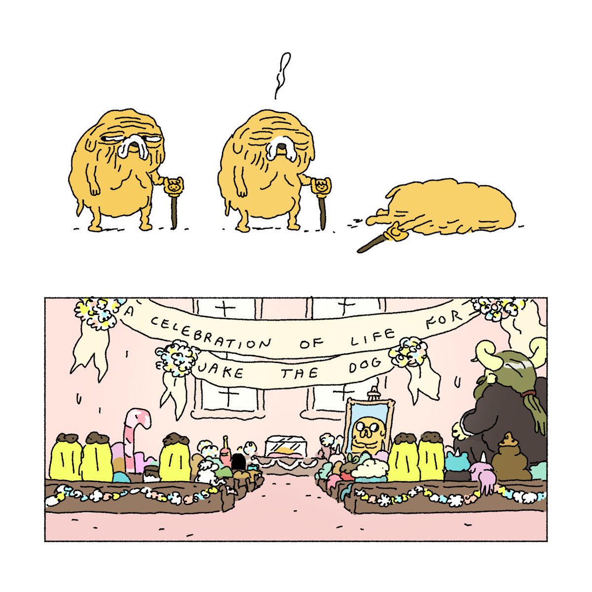 advtimemoments's tweet photo. jake's death by adventure time storyboard artist Steve Wolfhard https://t.co/F3QXh8JL26