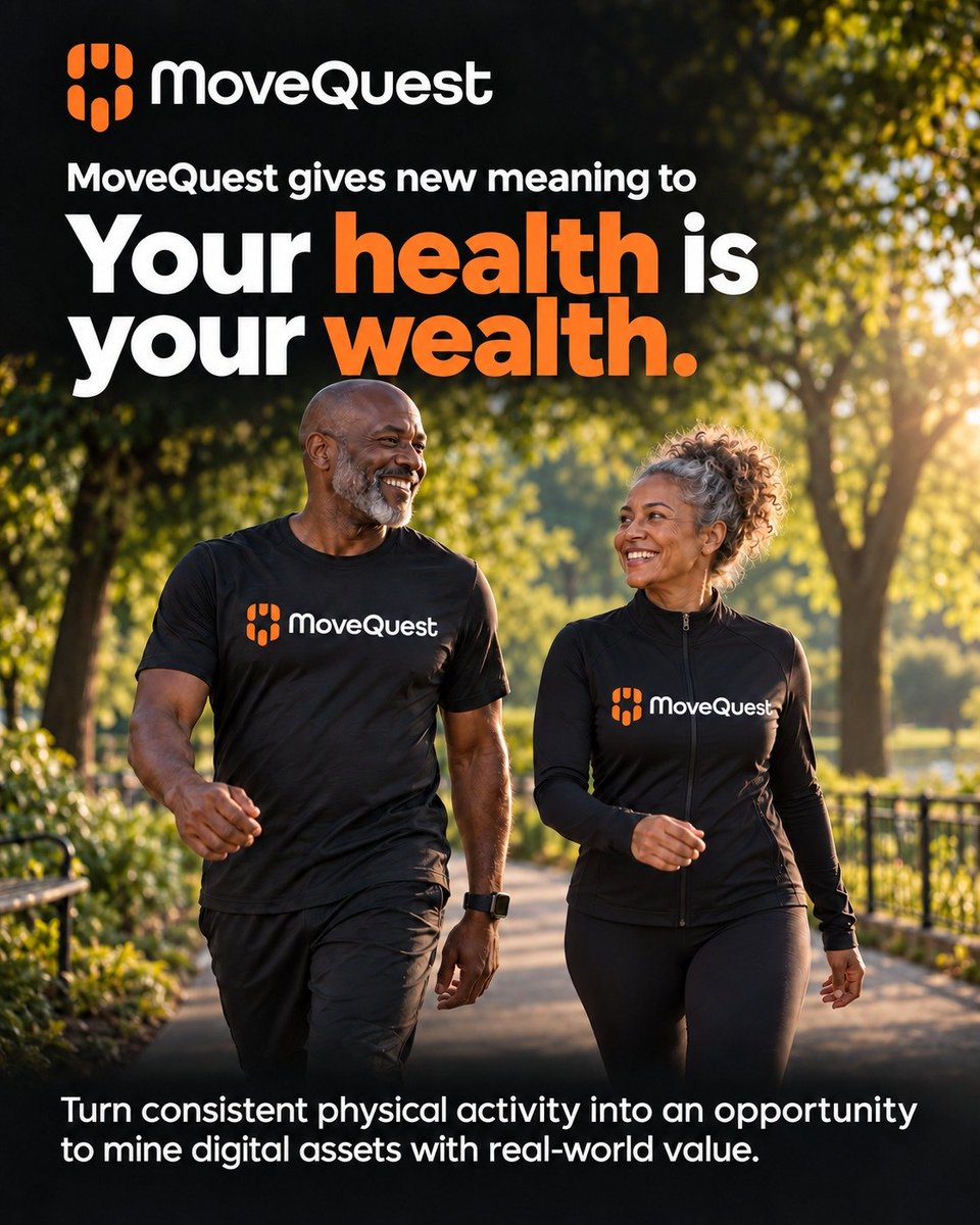 MoveQuestMQT's tweet photo. 🧡MoveQuest gives new meaning to “Your health is your wealth.”

Your daily walk can be more than a healthy habit. With MoveQuest, consistent physical activity becomes an opportunity to mine digital assets with real-world value.

Move for your health. Mine for your wealth.

Learn more at https://t.co/66qSTR9ZC4

#MoveQuest #MoveMineThrive #ConsistencyMatters
