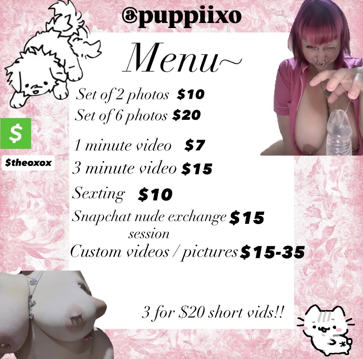 puppiixo's tweet photo. new to nsfwtwt!! -////-
𑣲⋆｡˚
 🐾#promotwt , #moothunt , #seller ;3   𑣲⋆｡˚
 silly puppygirl🐾 🤍
19 • mdni 
seller ! 
major sub leaning:3
stupid brat but you probably like that~ 
hard/soft kinks 🪽
bdsmluvr
#nsfw #nsfwtwt #promo #puppygirl #slut #stoner #gooner #goodgirl https://t.co/gRLNFv46xx