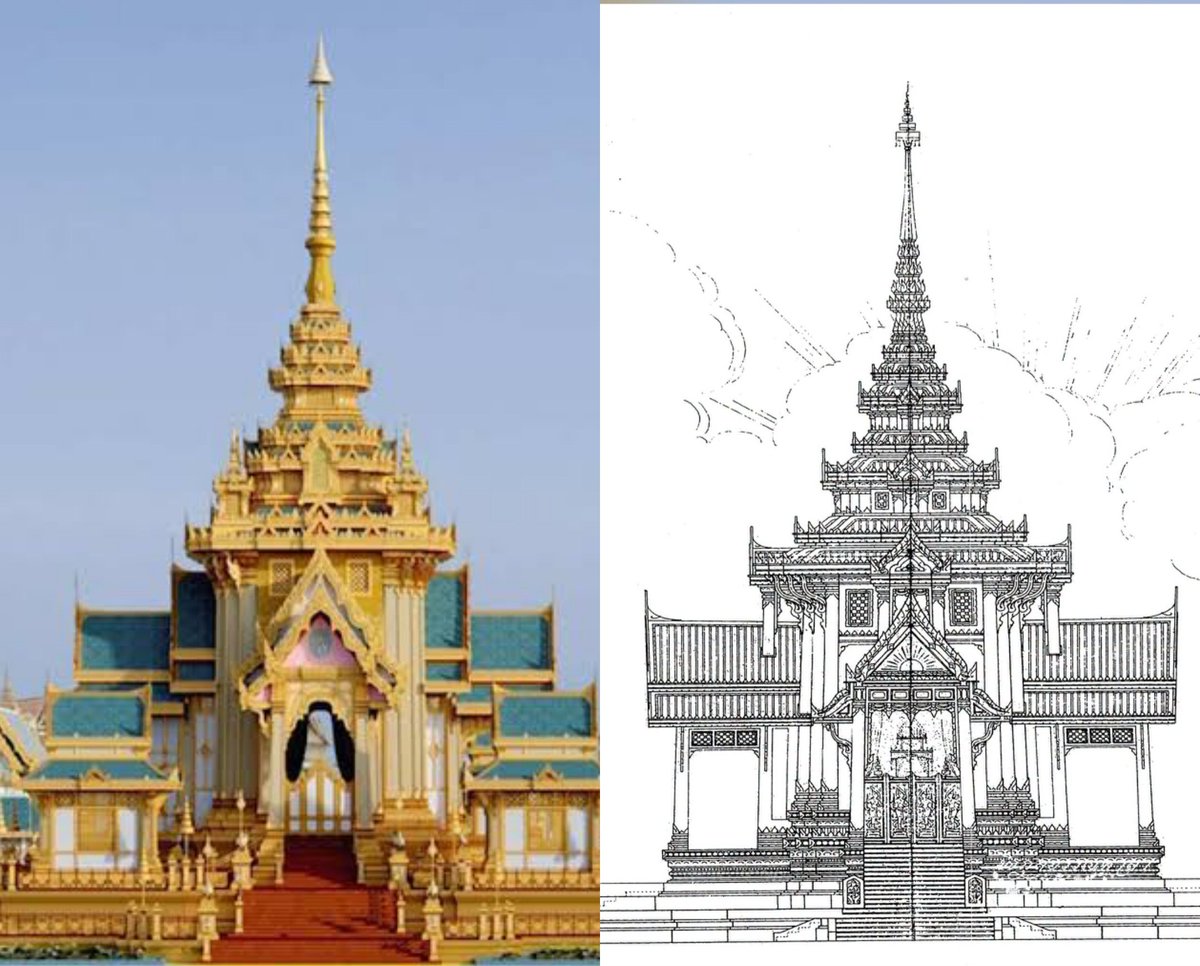 HoWlOnGs4ever's tweet photo. งานพระเมรุมาศครั้งนี้ เป็นความอัปยศของกรมศิลป์มาก ใช้งบประมาณพันล้าน ผลงานออกมาบัดซบไม่สมฐาสุดๆ เอาแค่ทรงจอมแหหัวใจหลักของงานไทยก็เละเทะ สัดส่วนอิหยังวะมาก เสาโด่ๆสี่มุมเอาทำไรก่อน ดูแน่นตันไปหมด ก่อนจะคิดคอนเซ็ป ช่วยคิดให้มันสวยก่อน ถ้าคิดไรไม่ออกก็ลอกงานเก่า งานครูที่เขาทำไว้ดีแล้วก็ได้ อันนี้นึกว่างานเขมร อายเขามาก