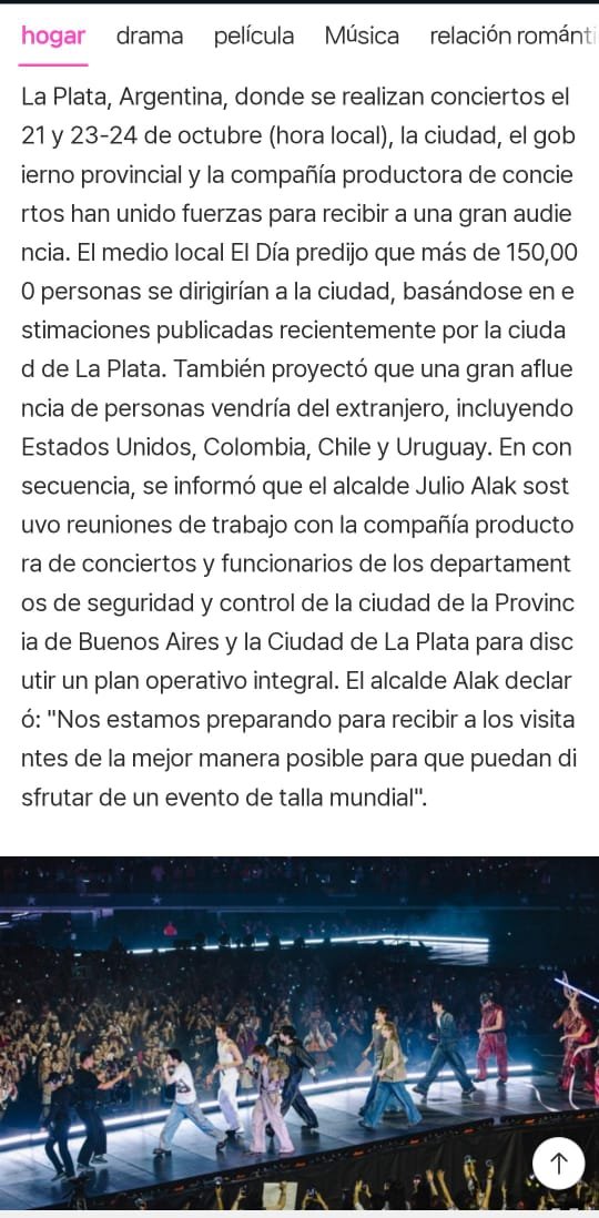 RunBTSArg's tweet photo. En el artículo compartido por BIGHIT MUSIC se destaca el gran movimiento que generarán los conciertos de BTS en La Plata, con más de 150.000 personas esperadas, incluyendo visitantes del extranjero.

Además se hace mención a su designación como "Huésped de Honor" de La Plata 🇦🇷 https://t.co/FLYH3fyg8v