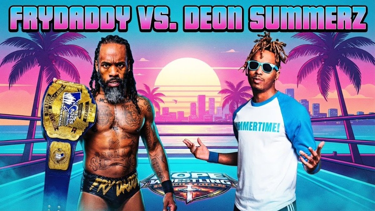 JAMMINMUSICMAN1's tweet photo. Start Your #Monday Night With One Of The Best Matches Of #Summer2026 🔥 Check Out #Frydaddy Vs. #DeonSummerz At #HopeChampionshipWrestling 💪 Click To Watch: https://t.co/ad79fyUl3c
#WrestlingCommunity #WWERaw #AEWDynamite #NWAPowerrr #NJPW #ProgressWrestling #CMLL #TNAImpact https://t.co/s5zwDrx3bG