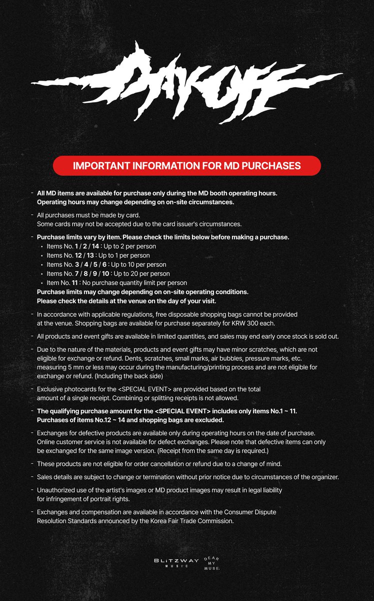 DOHKYUNGSOO_X's tweet photo. 2026-2027 DOH KYUNG SOO
CONCERT TOUR [DAY OFF] IN SEOUL
OFFICIAL MD On-site Sales Information

📅 2026.10.02(FRI) 2PM ~ 7PM (KST)
📅 2026.10.03(SAT) 11AM ~ 4:30PM (KST)
📅 2026.10.04(SUN) 11AM ~ 4:30PM (KST)
📍 KINTEX 1, EXHIBITION HALL 5 MD BOOTH

#도경수 #DOHKYUNGSOO
#DAY_OFF https://t.co/4vJUhdXVwK