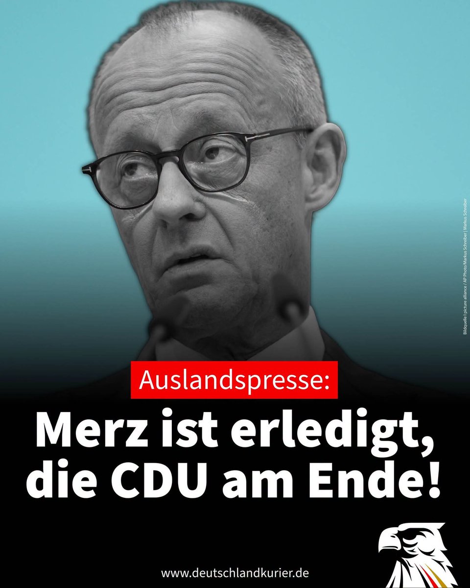 von_blauweide's tweet photo. Schaut in die internationale Presse und auf die internationale Politik: Der Fakt ist absolut unbestreitbar! Merz steht international komplett angeschlagen da. Seine politische Uhr tickt unüberhörbar Richtung Abgang - das Ende seiner politischen Karriere ist längst eingeläutet! 🛑⏰